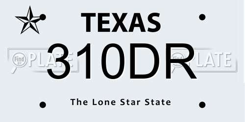 310DR Texas License Plate