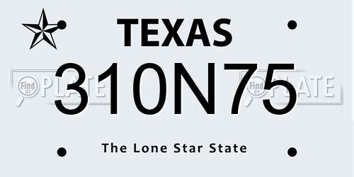 310N75 Texas License Plate