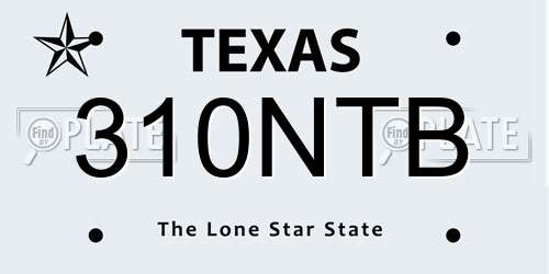 310NTB Texas License Plate