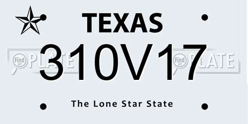 310V17 Texas License Plate