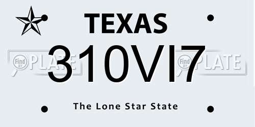 310VI7 Texas License Plate