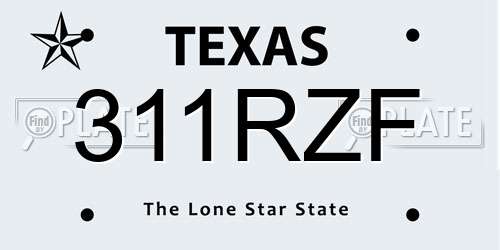 311RZF Texas License Plate