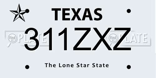 311ZXZ Texas License Plate