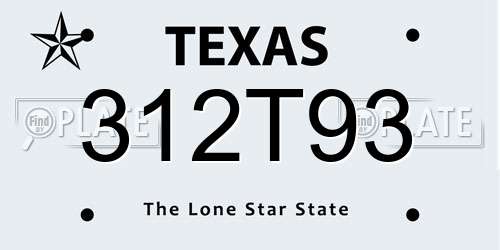 312T93 Texas License Plate