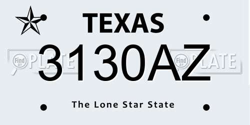3130AZ Texas License Plate