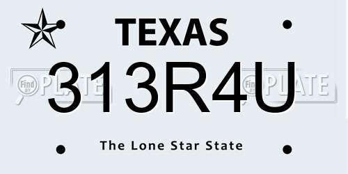 313R4U Texas License Plate