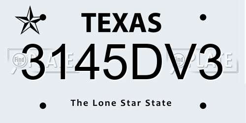 3145DV3 Texas License Plate