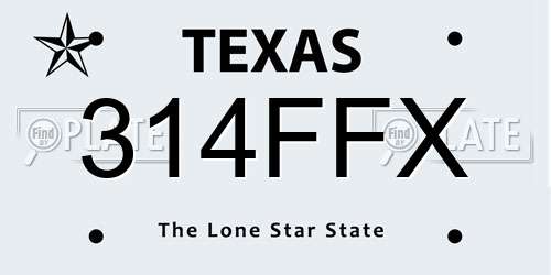 314FFX Texas License Plate