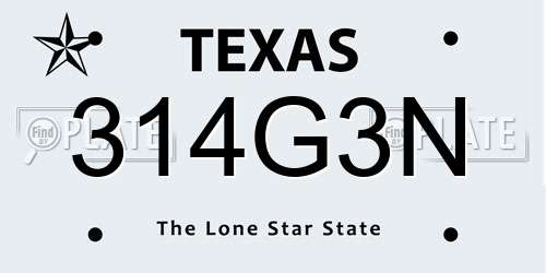 314G3N Texas License Plate