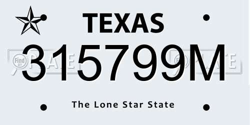 315799M Texas License Plate