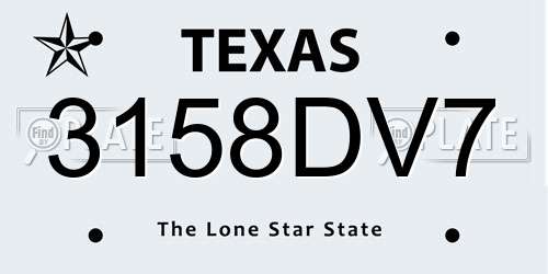 3158DV7 Texas License Plate