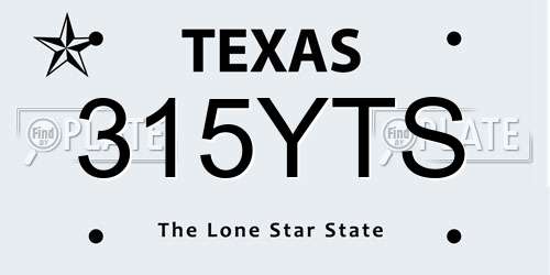 315YTS Texas License Plate