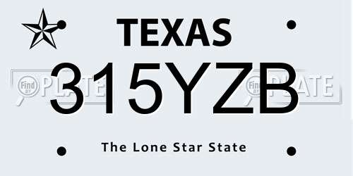 315YZB Texas License Plate