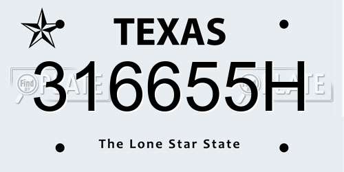 316655H Texas License Plate