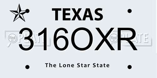 316OXR Texas License Plate