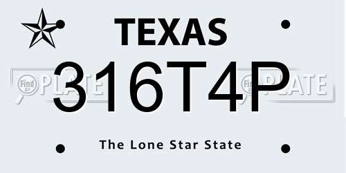 316T4P Texas License Plate