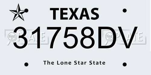 31758DV Texas License Plate