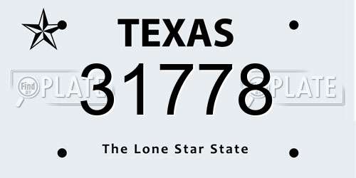 31778 Texas License Plate