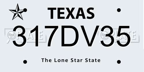 317DV35 Texas License Plate