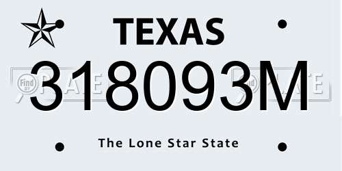 318093M Texas License Plate