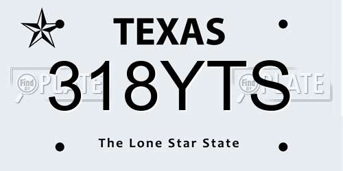 318YTS Texas License Plate