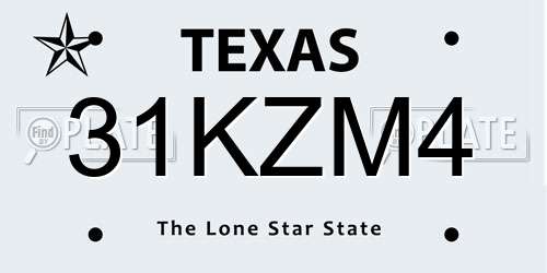 31KZM4 Texas License Plate