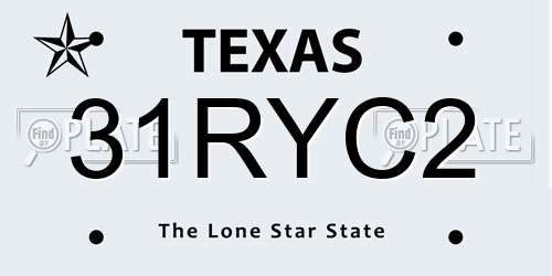 31RYC2 Texas License Plate
