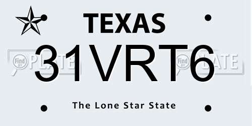 31VRT6 Texas License Plate