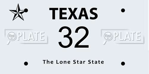 32 Texas License Plate