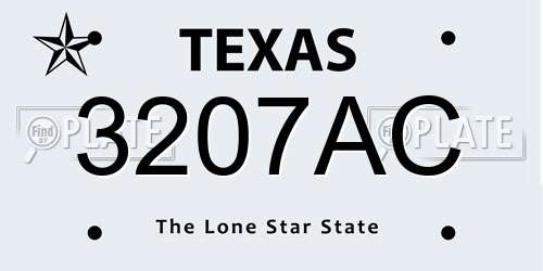 3207AC Texas License Plate