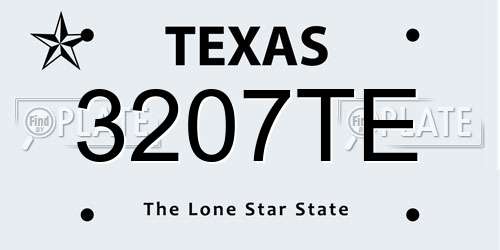 3207TE Texas License Plate