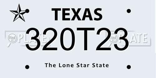 320T23 Texas License Plate