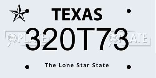 320T73 Texas License Plate