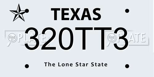 320TT3 Texas License Plate