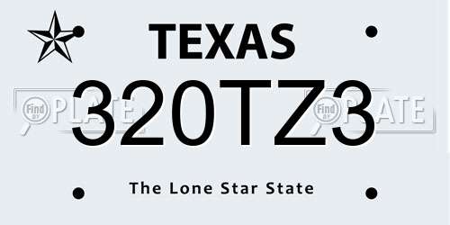 320TZ3 Texas License Plate