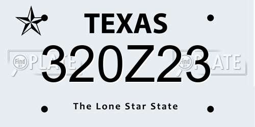 320Z23 Texas License Plate
