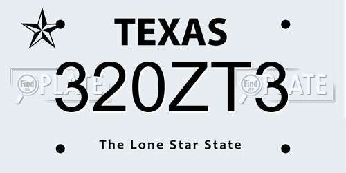 320ZT3 Texas License Plate