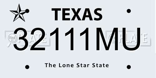32111MU Texas License Plate