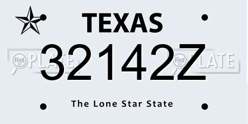 32142Z Texas License Plate