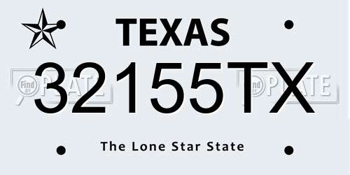 32155TX Texas License Plate