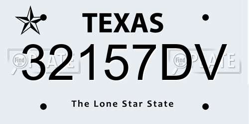 32157DV Texas License Plate