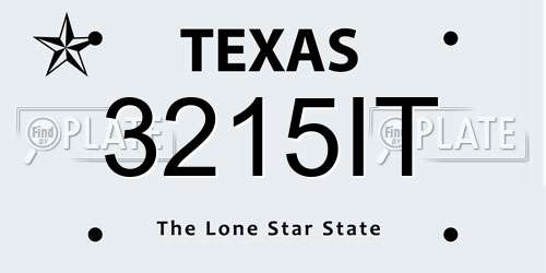 3215IT Texas License Plate
