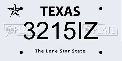 3215IZ Texas License Plate