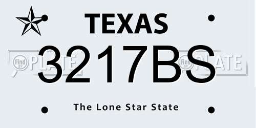 3217BS Texas License Plate