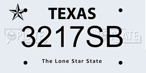 3217SB Texas License Plate