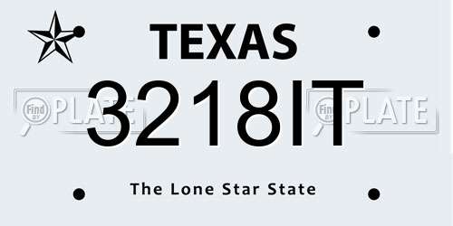 3218IT Texas License Plate