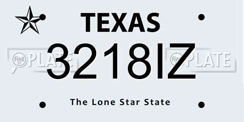 3218IZ Texas License Plate