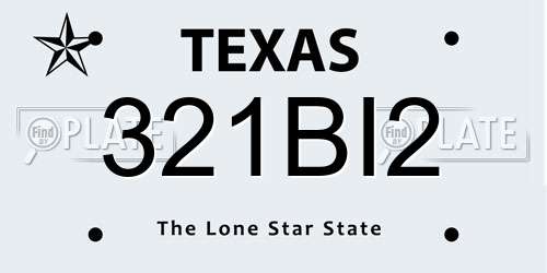 321BI2 Texas License Plate