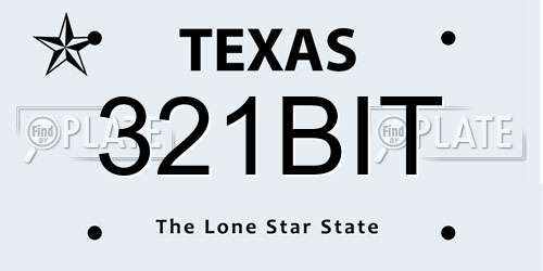 321BIT Texas License Plate