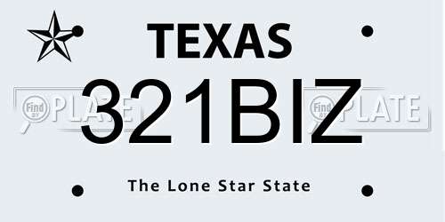321BIZ Texas License Plate
